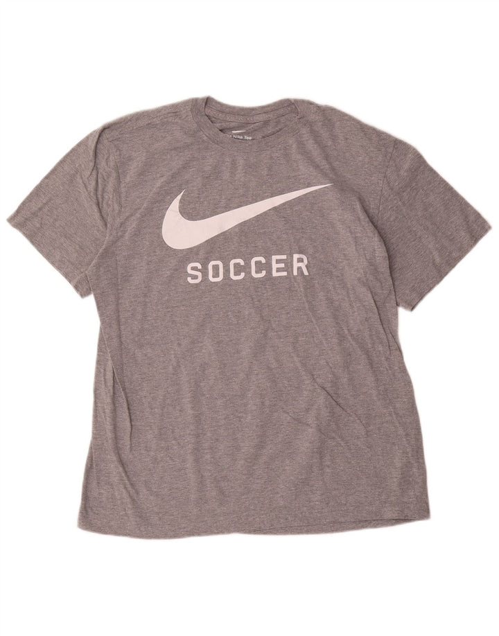 Nike grafisk T-shirt top til mænd, stor grå bomuld