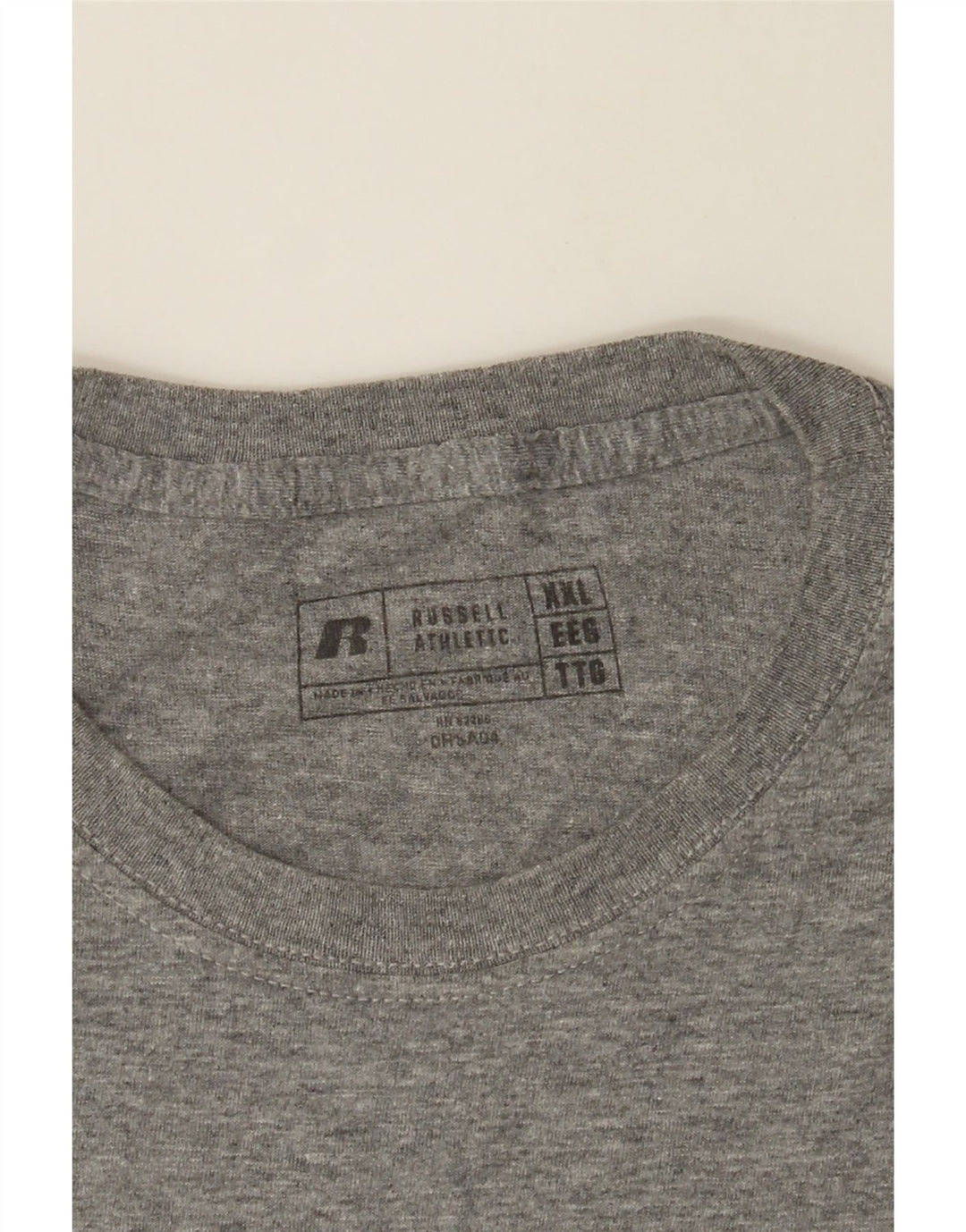 RUSSELL ATHLETIC Mens Illinois Graphic T-Shirt Top 2XL Grey Polyester Vintage Russell Athletic and Second-Hand Russell Athletic from Messina Hembry 