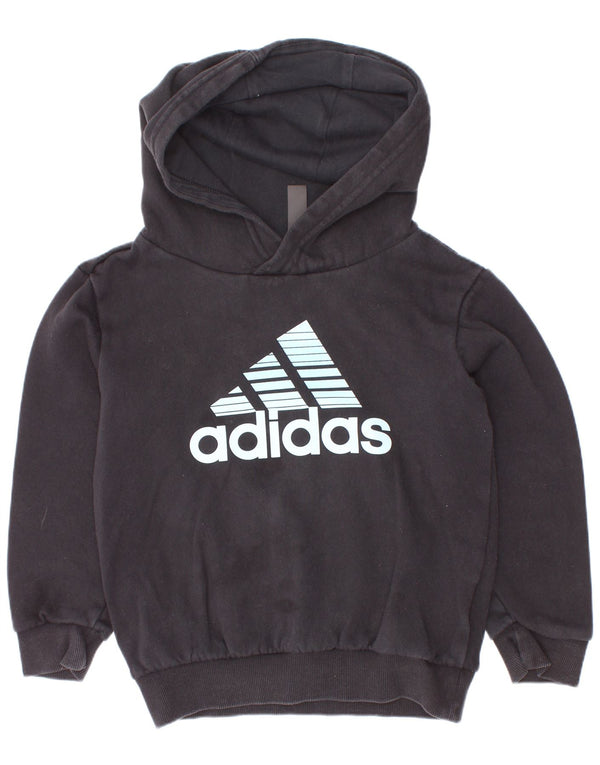 Adidas drenge grafisk hættetrøje 6-7 år sort bomuld