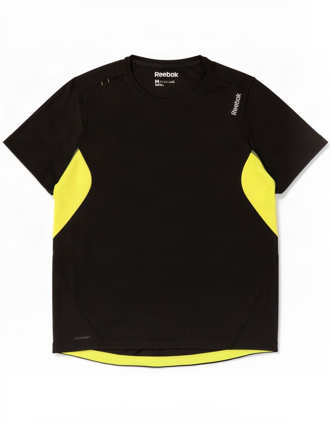 Reebok Herre T-Shirt Top Medium Sort Colourblock Polyester