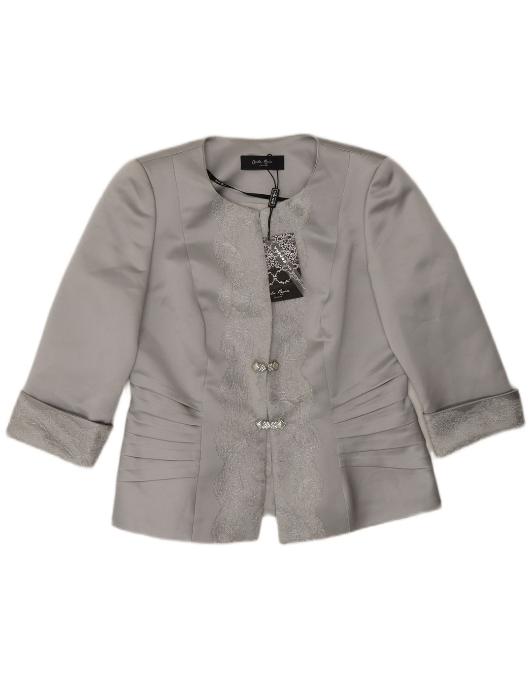 CARLA RUIZ Womens 2 Button 2 Piece Set EU 40 Medium Grey