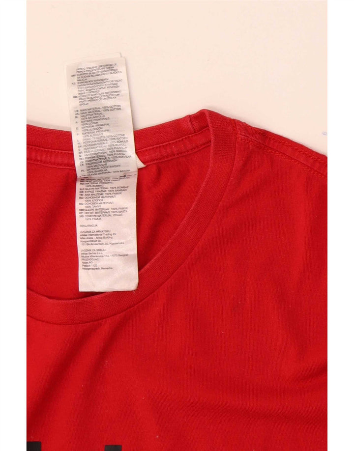 Adidas Herre grafisk T-shirt Top Medium Rød Bomuld