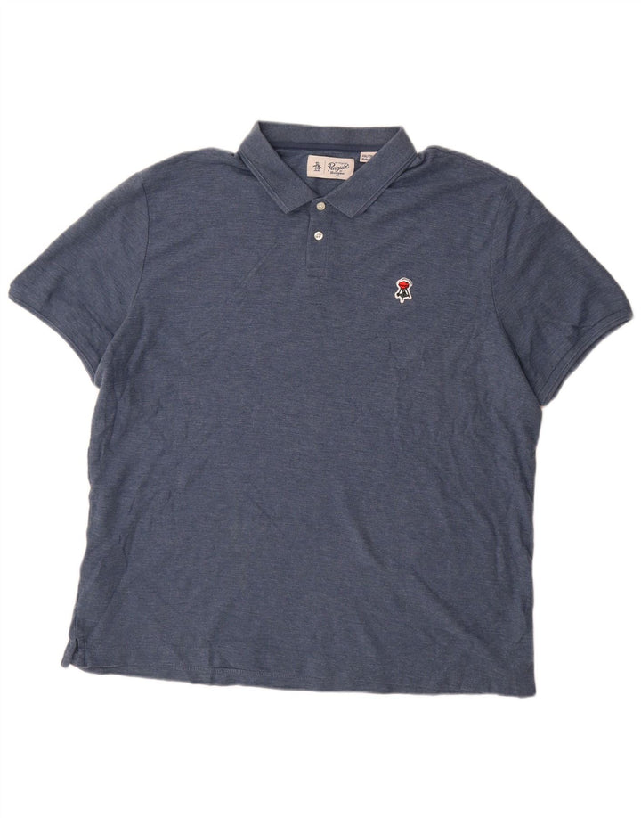 Penguin herre poloshirt 2XL blå bomuld