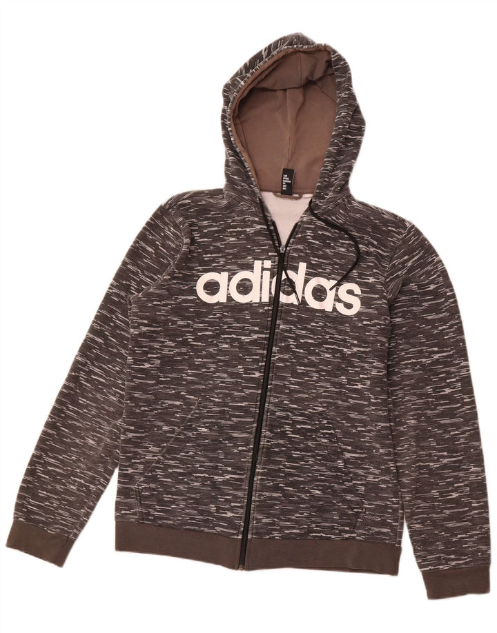 ADIDAS grafisk hættetrøje med lynlås til mænd mellem grå flækket