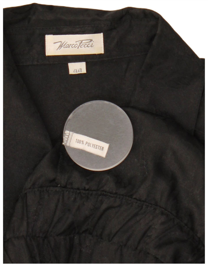 Marco Pecci Dame 3/4-ærmet skjortebluse IT 44 Medium Sort Polyester