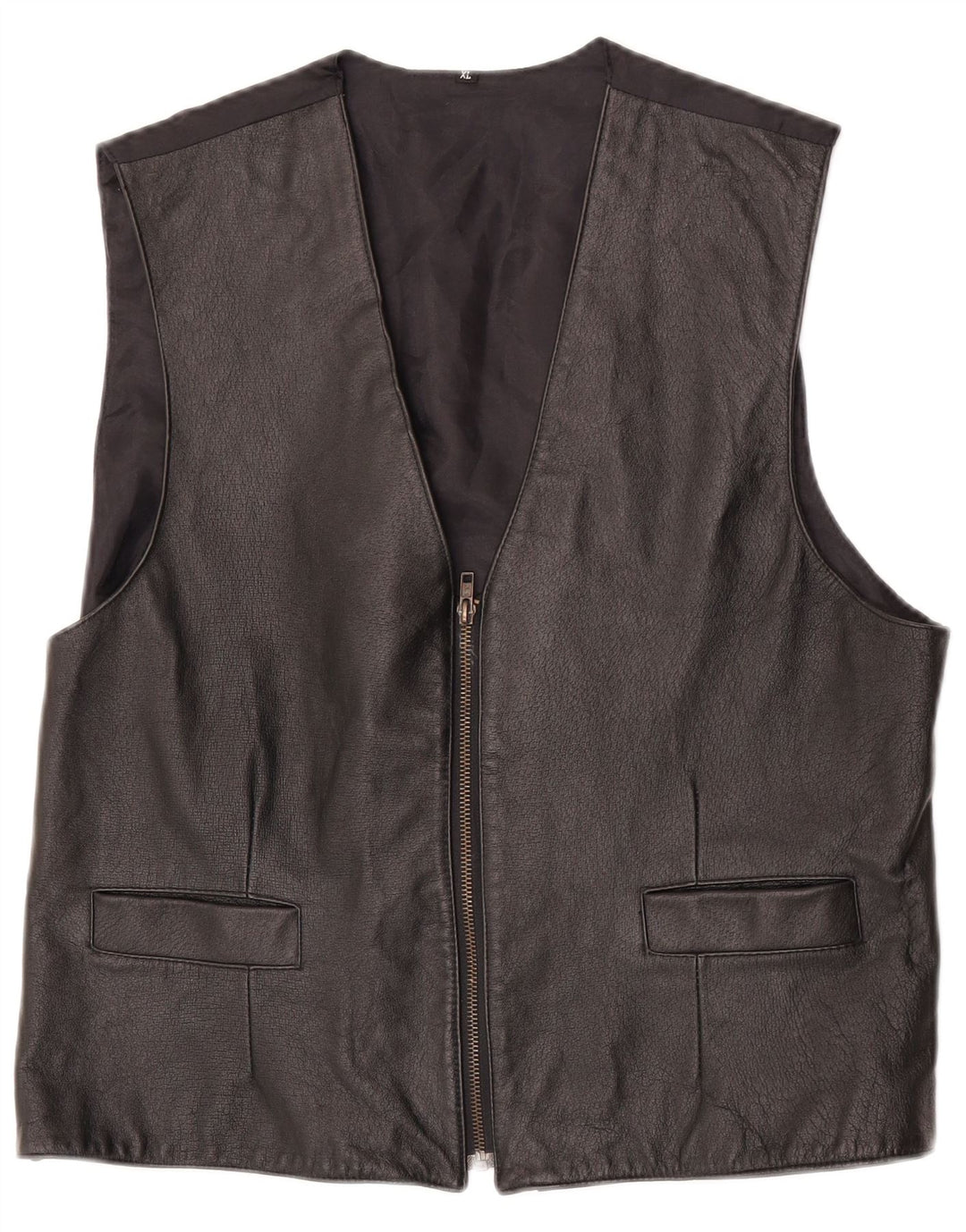Vintage herre læder vest XL sort læder