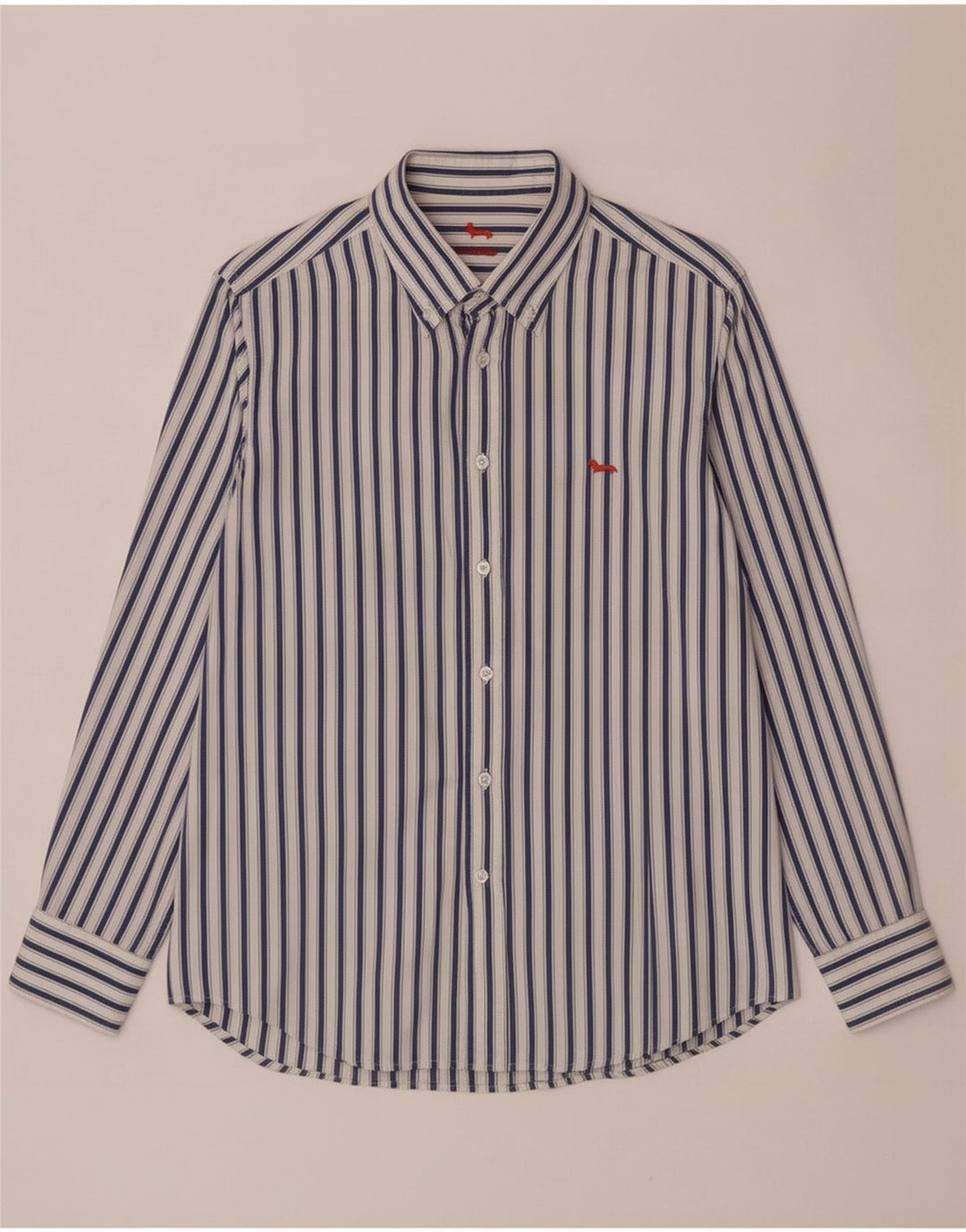 Harmont & Blaine Mens Shirt Large Blue Striped Cotton