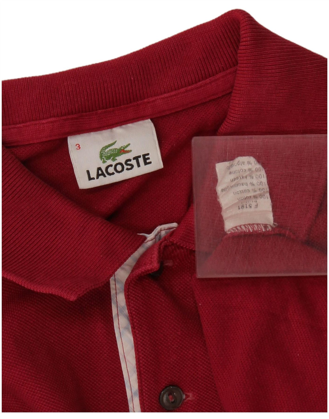 LACOSTE Poloshirt til mænd størrelse 3 Lille Pink Bomuld