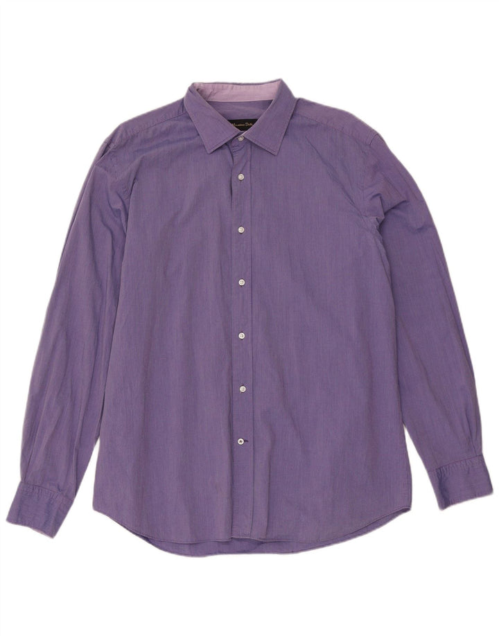 Massimo Dutti Herre Slim Fit Shirt XL Lilla Gingham