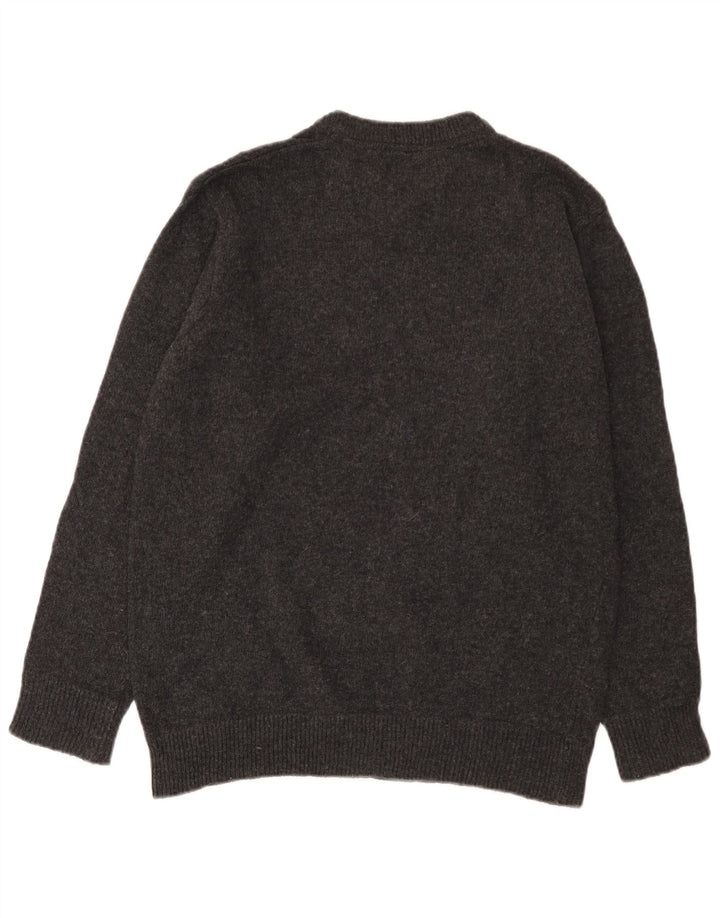 Lee Herre V-hals sweater mellemgrå uld