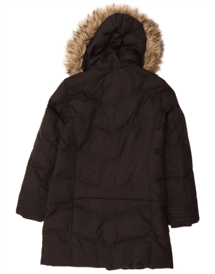 Esprit Dame Hætte Polstret Frakke UK 12 Medium Sort Polyester