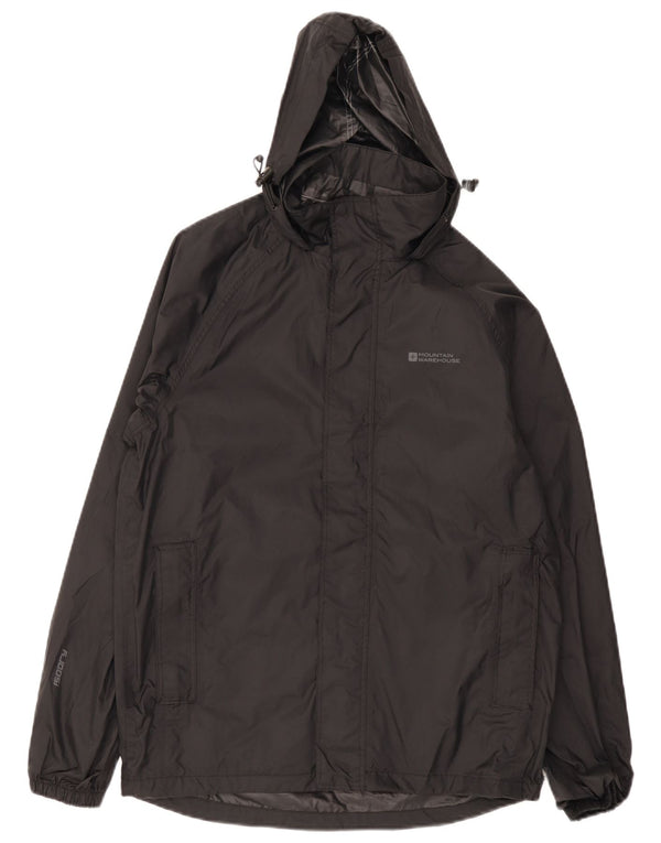 Mountain Warehouse Herre Hætte Regnjakke UK 34 XS Sort Nylon Sports