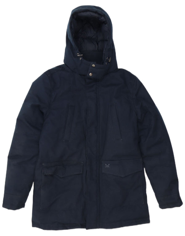 Crew Clothing Herre hættepolstret jakke UK 36 Small Navy Blue Polyester