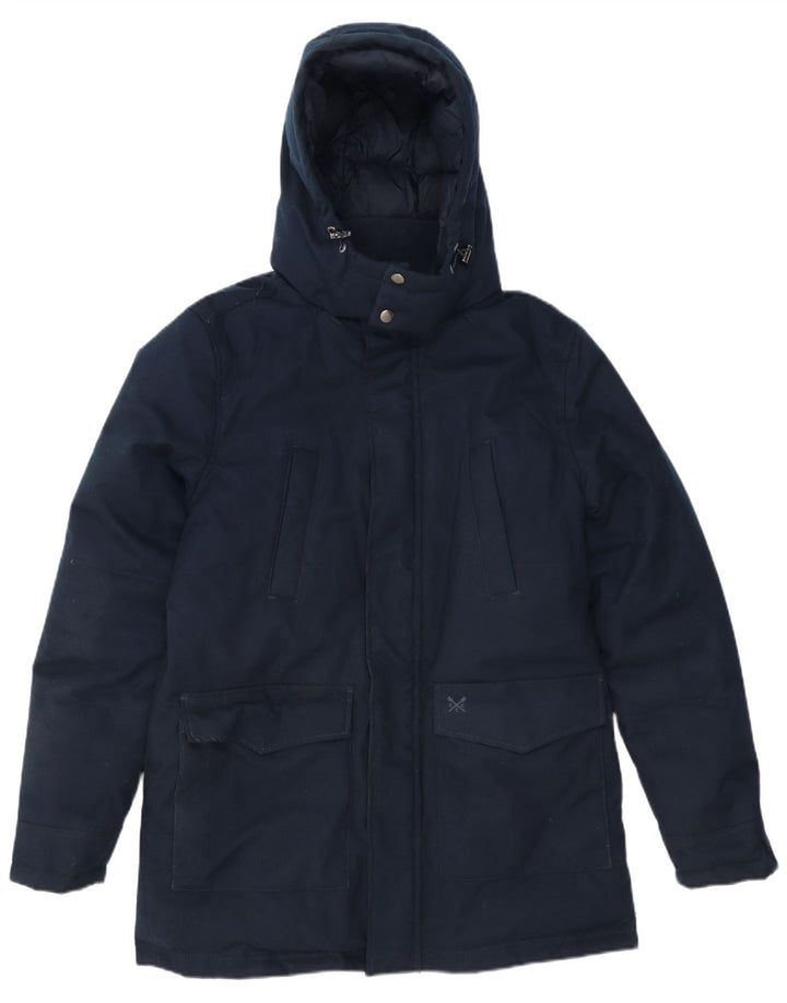 Crew Clothing Herre hættepolstret jakke UK 36 Small Navy Blue Polyester