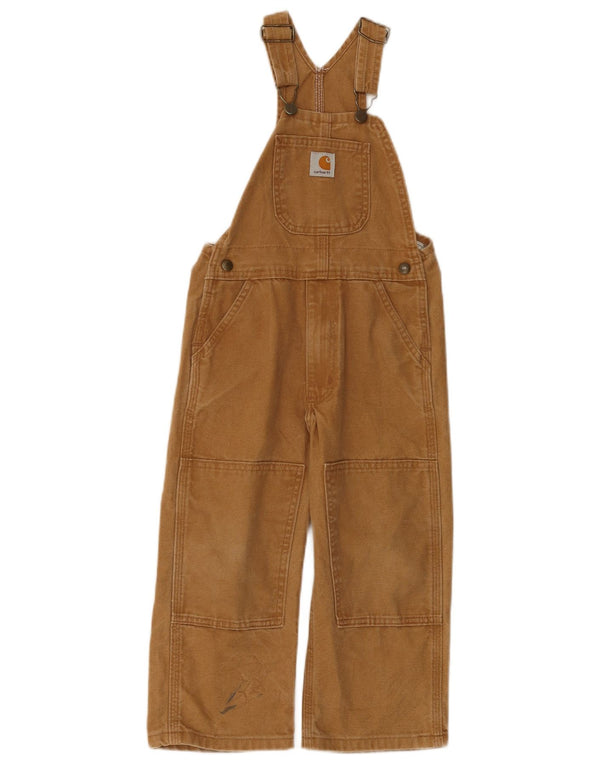 CARHARTT Drenge Dungarees Bukser 4-5 år W24 L16 Beige Bomuld