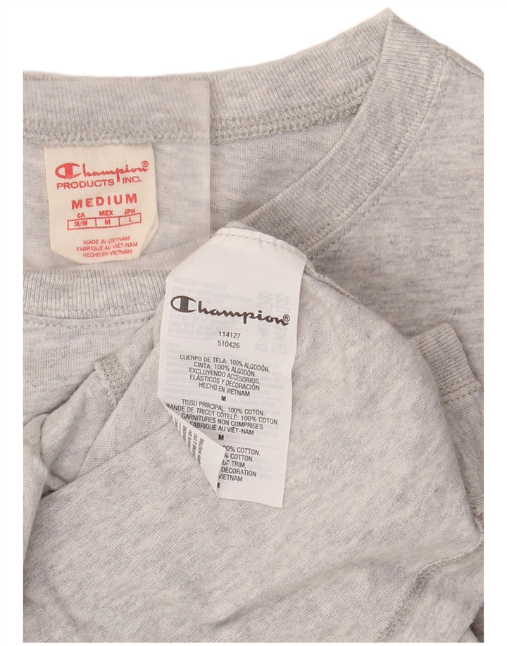 CHAMPION Dame T-Shirt Top UK 14 Medium Grey Flecked Bomuld