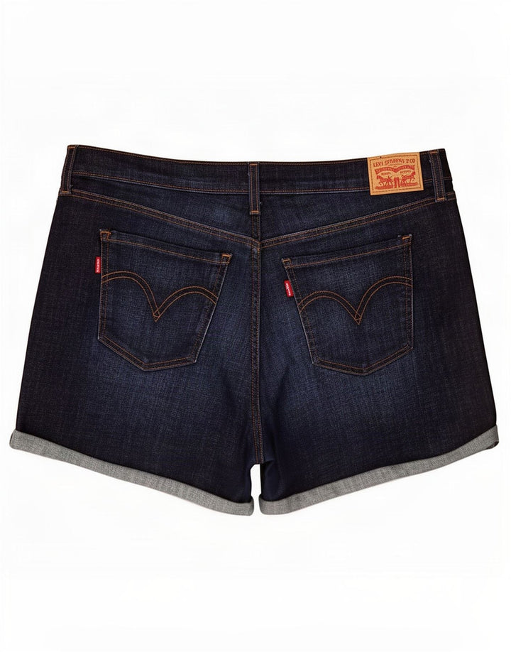 Levi's Womens Distressed Mid Rise denimshorts W33 Large Navy Blue Bomuld