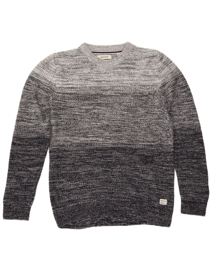 Jack & Jones Herre trøjetrøje med rund hals mellem grå stribet bomuld