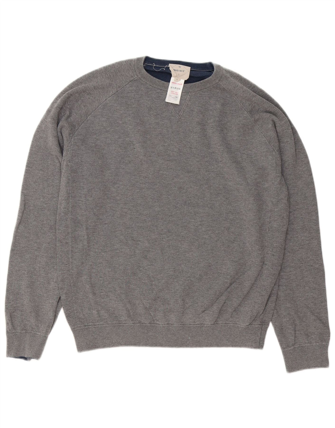 White Stuff Herre Crew Neck Jumper Sweater Medium Grey Bomuld