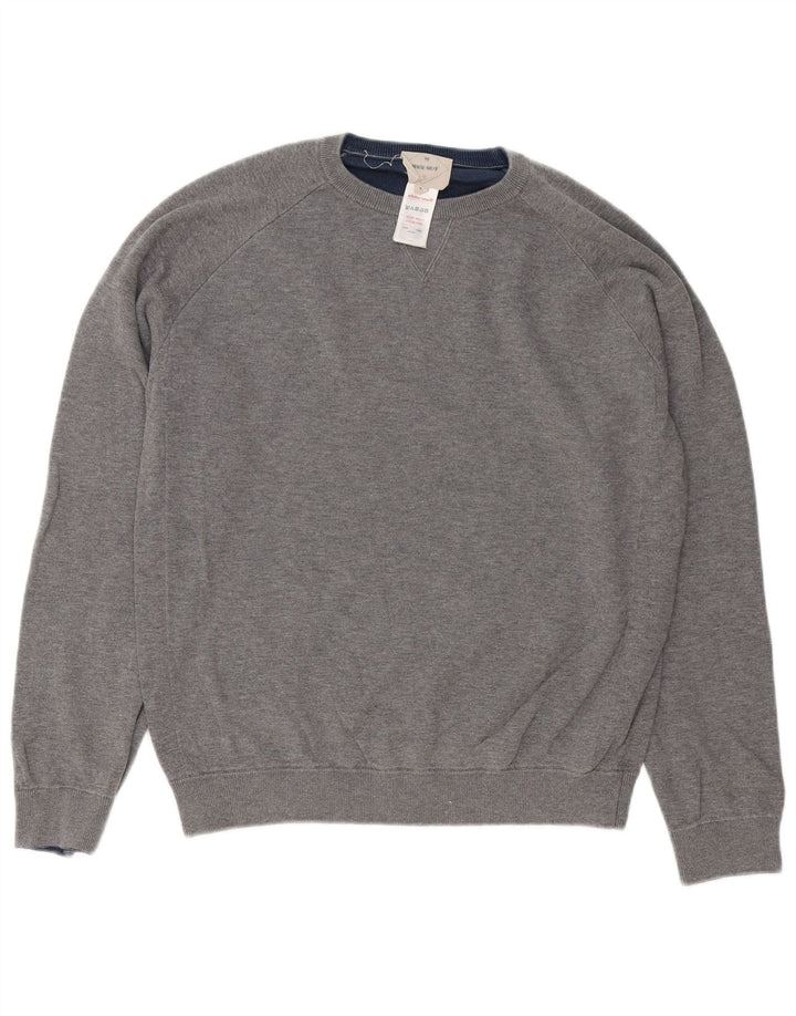 White Stuff Herre Crew Neck Jumper Sweater Medium Grey Bomuld