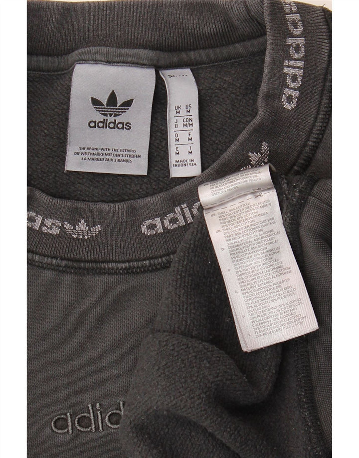 ADIDAS Herre Grafisk Loose Fit Sweatshirt Jumper Medium Grå Bomuld