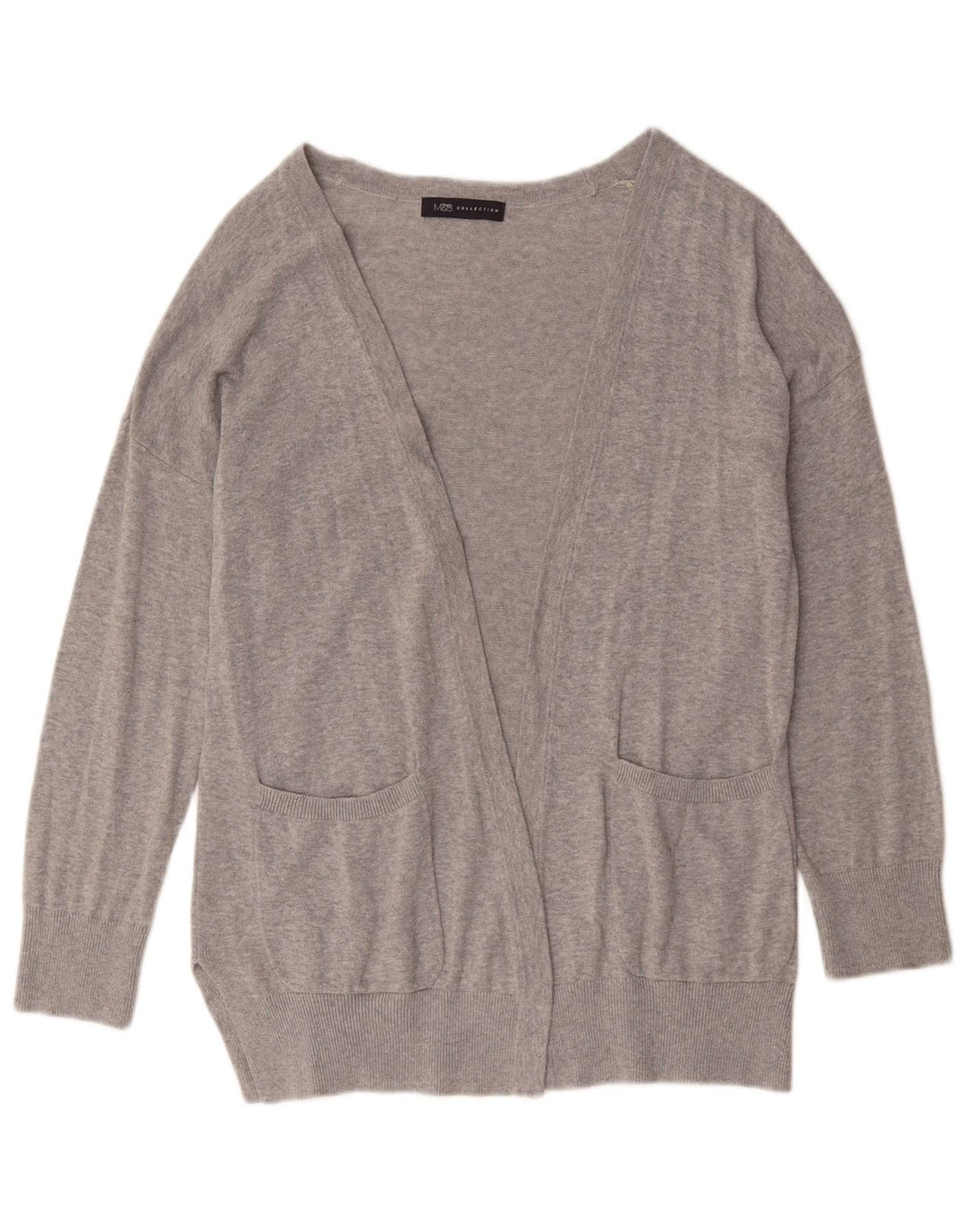 Marks & Spencer Dame Cardigan Sweater UK 14 Medium Grey Bomuld