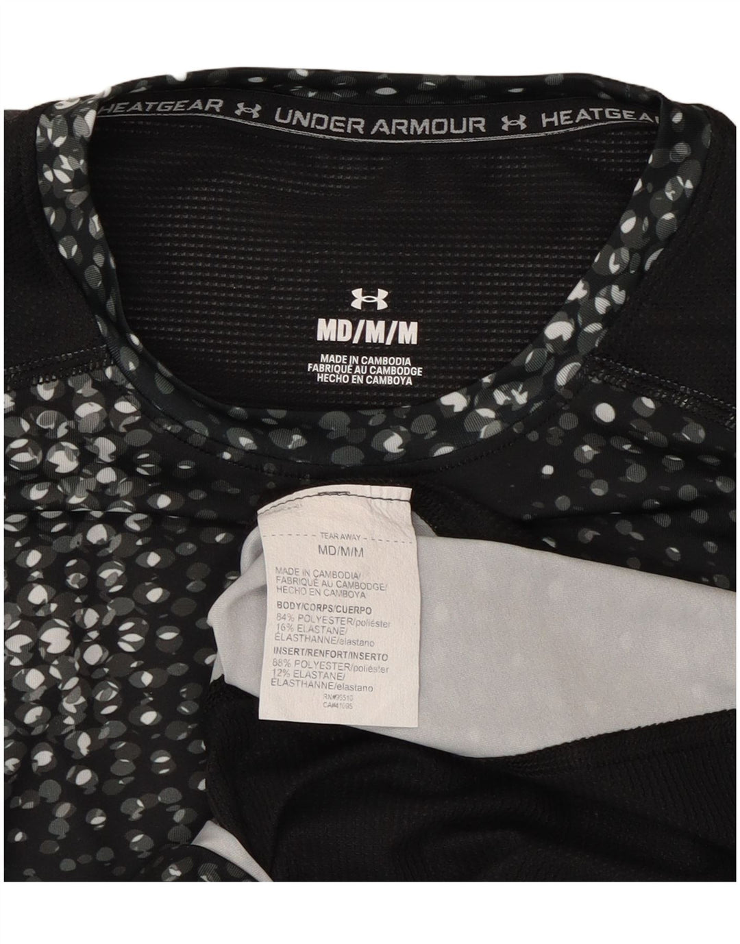 Under Armour Dame Grafisk T-Shirt Top UK 12 Medium Sort Polyester