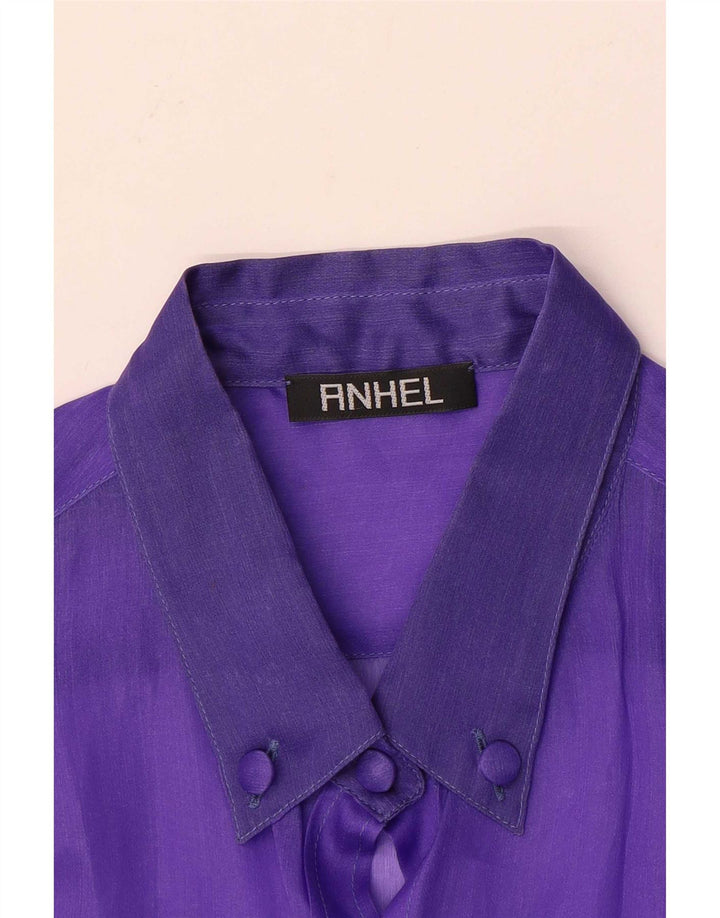 Vintage dameskjortebluse UK 12 Medium Purple