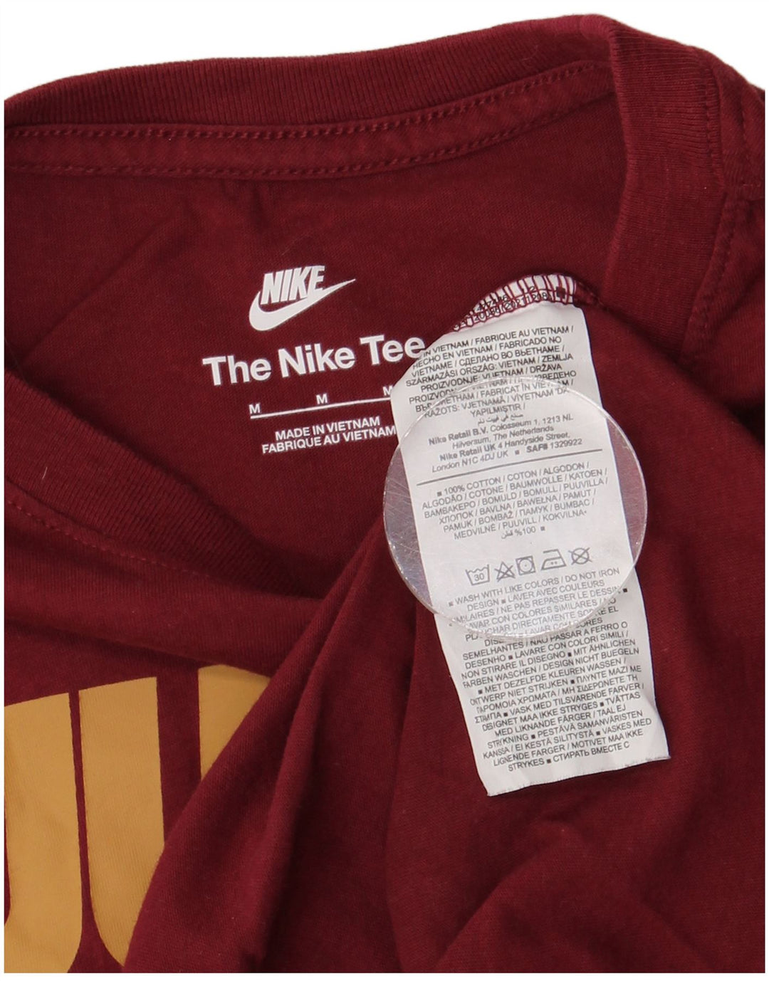 NIKE grafisk t-shirt til mænd, medium Bourgogne bomuld