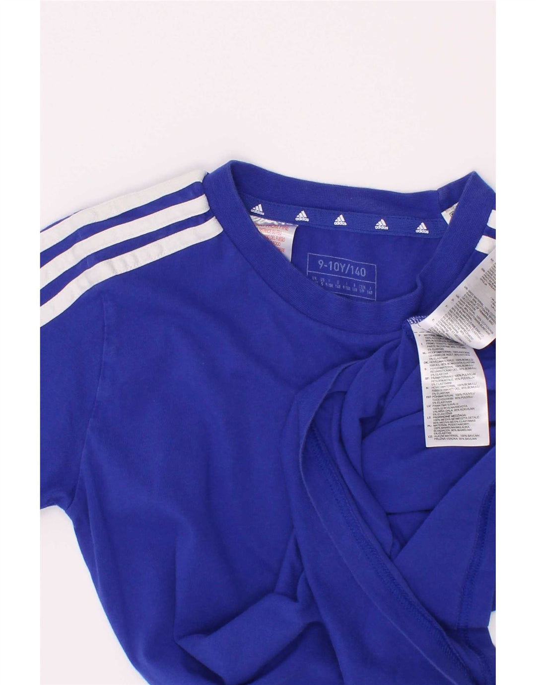 Adidas drenge T-shirt top 9-10 år blå bomuld