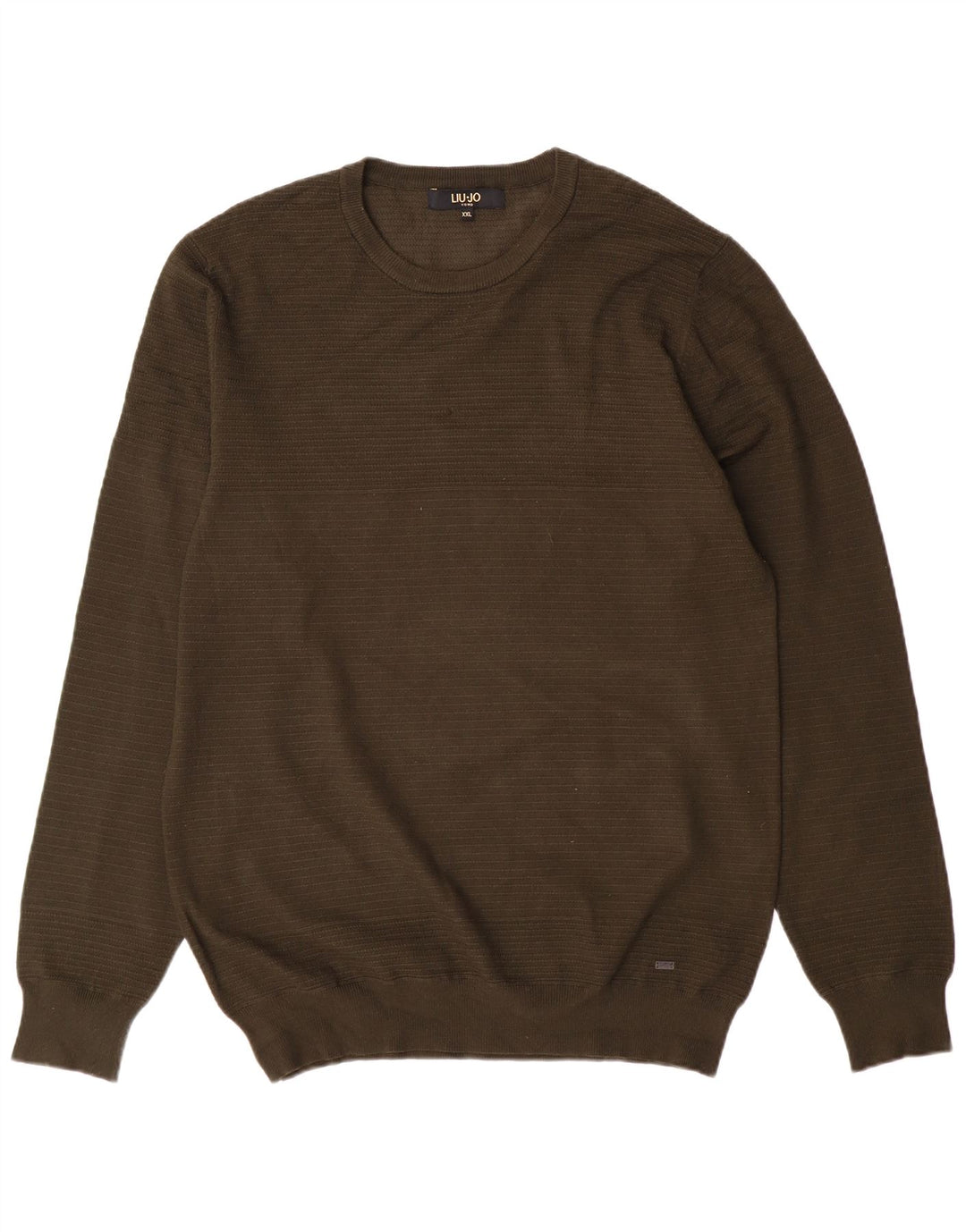 Liu Jo Herre sweater med rund hals 2XL Khaki Viscose