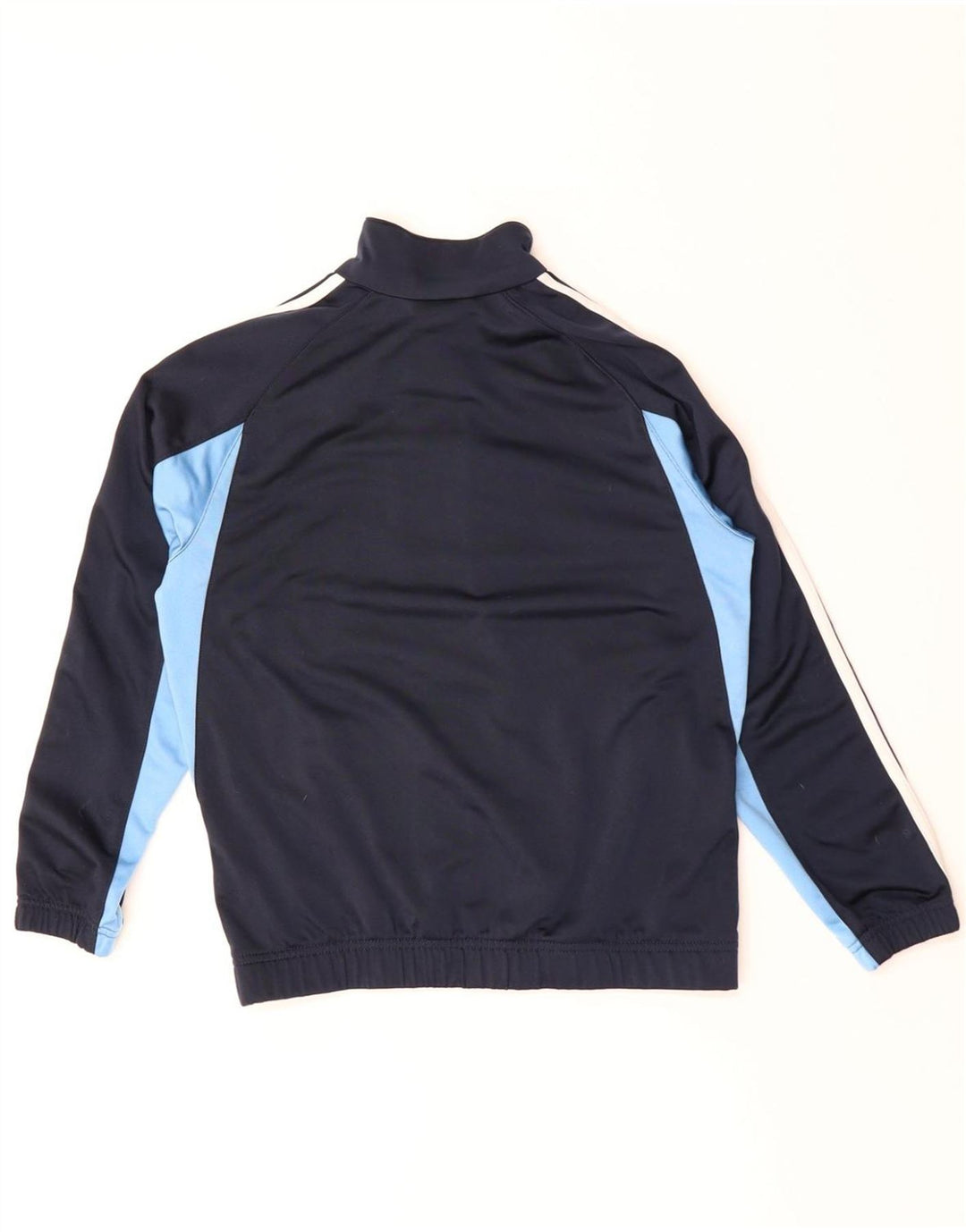ADIDAS Boys Tracksuit Top Jacket 11-12 Years Navy Blue Colourblock