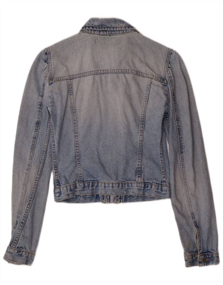 United Colors of Benetton Dame Crop Denim Jacket UK 6 XS Blue Classic