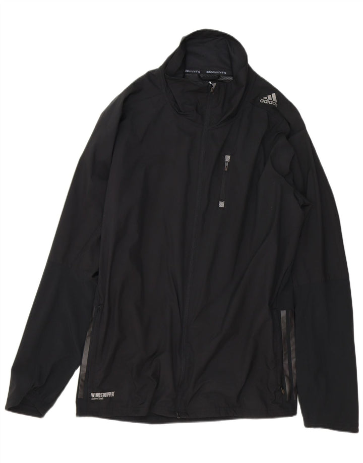 ADIDAS Mens Supernova Rain Jacket UK 40 Large Black Polyester