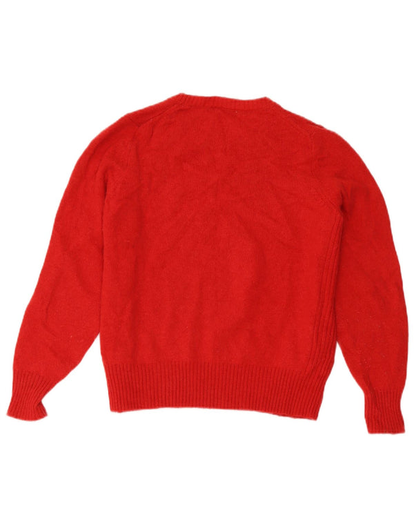 Marks & Spencer Dame Boat Neck Jumper Sweater UK 18 XL Rød lammeuld