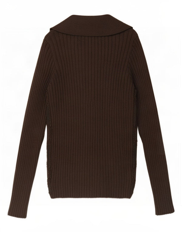 Rene Derhy Dame Ruskind Cardigan Sweater UK 6/8 XS Brun Uld