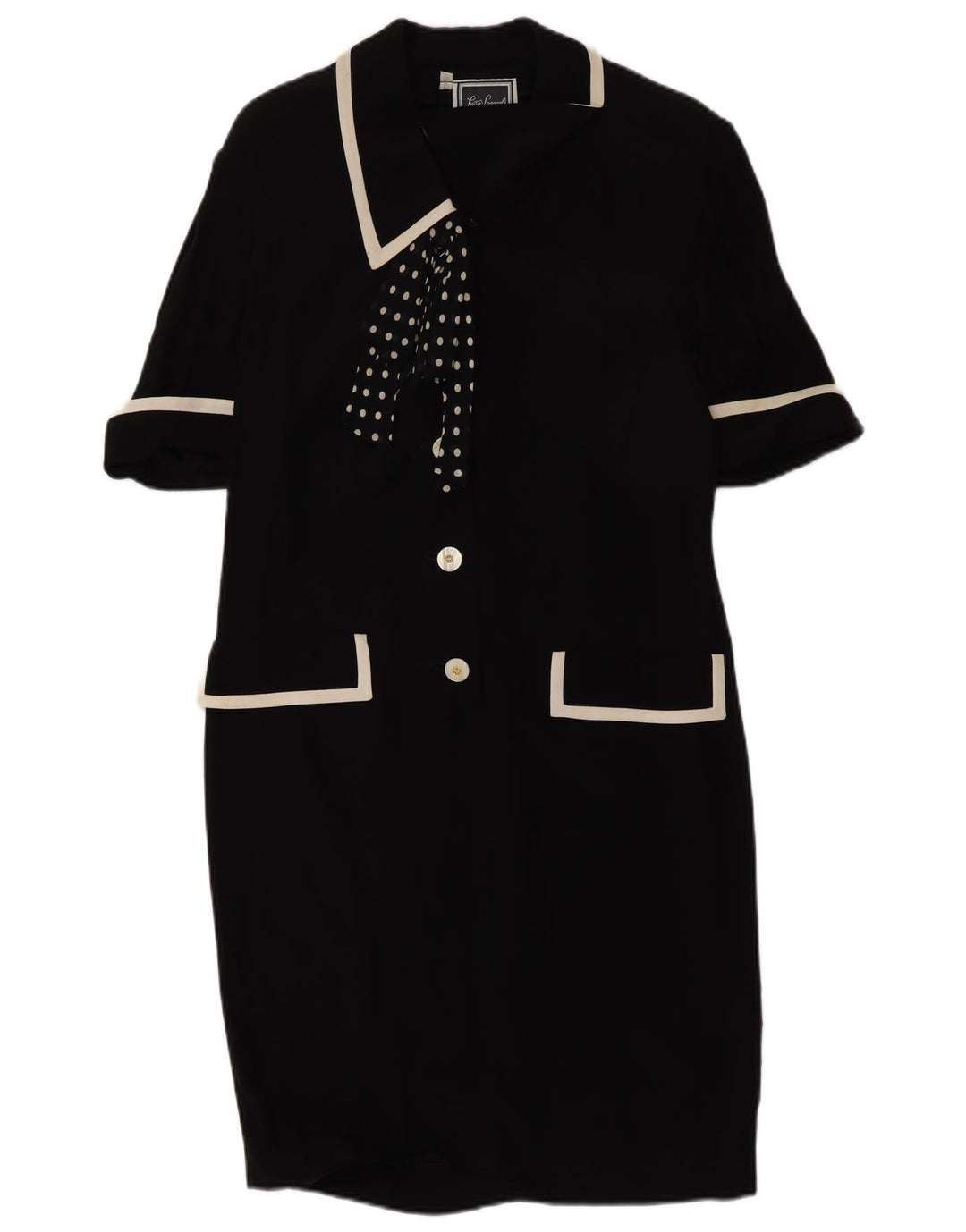 Luisa Spagnoli Dame Front Tie Shirt Dress IT 42 Medium Black