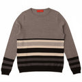 Perte by Krizia Dame Boat Neck Jumper Sweater UK 14 Medium Grå Stribet