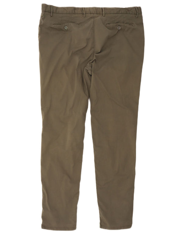 Massimo Dutti Herre Slim Chino Bukser EU 50 2XL W40 L30 Khaki Bomuld