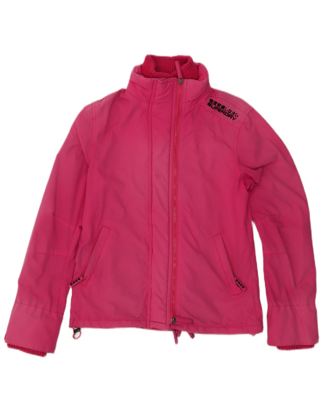 Superdry Grafisk regnjakke til kvinder UK 14 Stor Pink Nylon