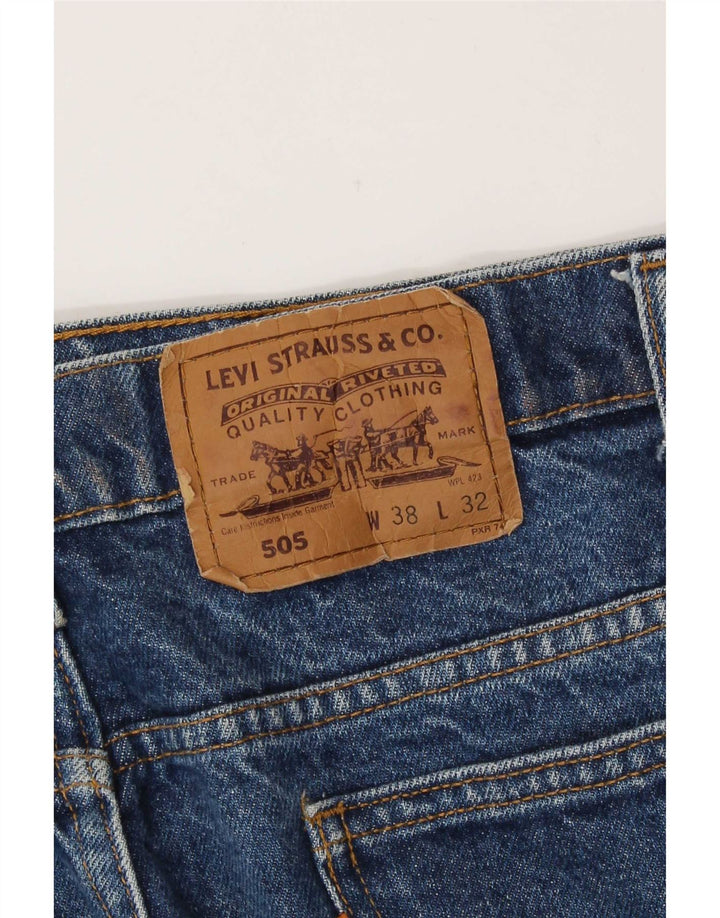 Levi's Herre 505 Straight Jeans W38 L30 Blå