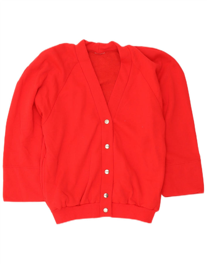 Vintage dame cardigan sweater UK 10 lille rød bomuld