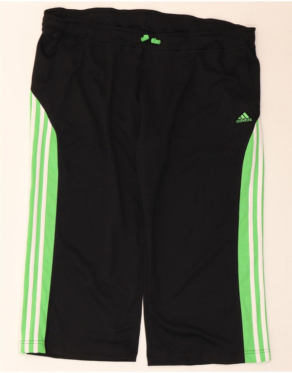 Adidas Dame Capri Træningsdragt Bukser UK 22 3XL Sort Colourblock