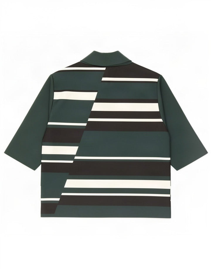 Zara Damebluse Top UK 12 Medium Grøn Colourblock Polyester
