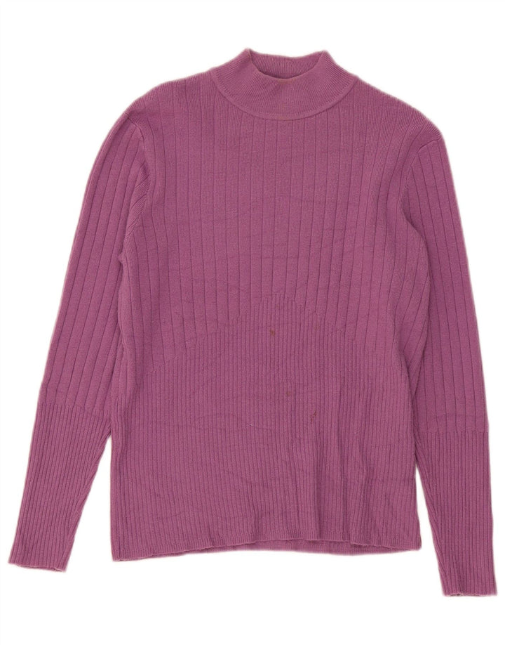 Marks & Spencer Dame Turtle Neck Jumper Sweater UK 14 Large Purple