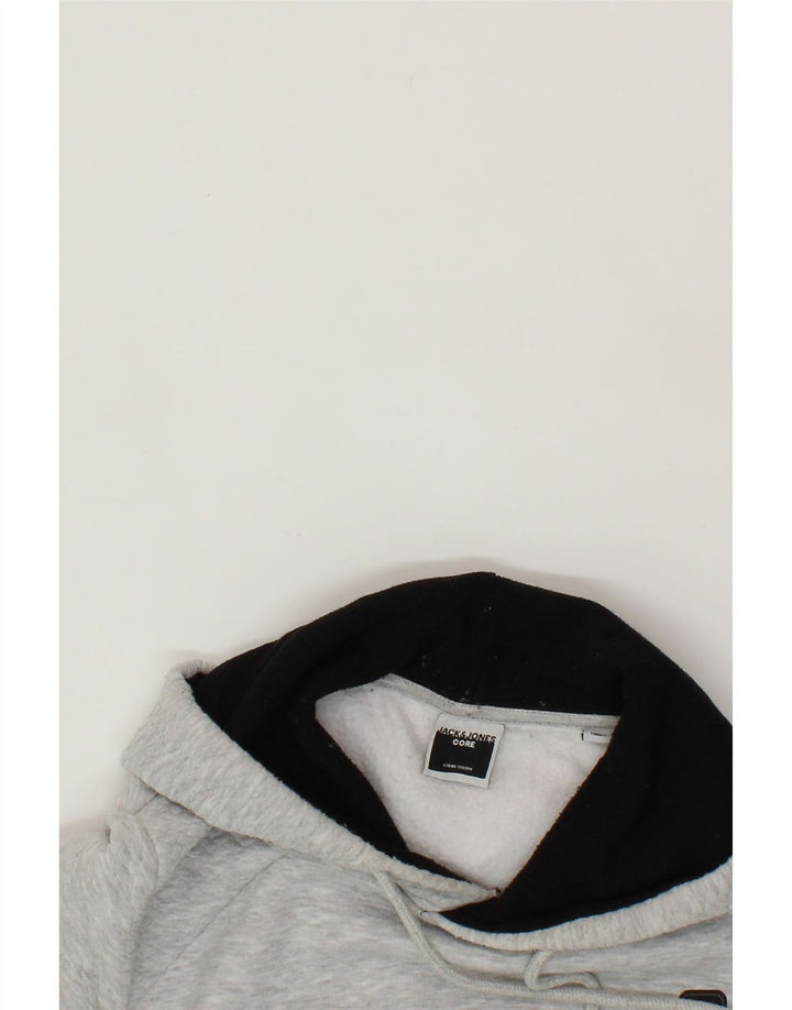 JACK & JONES Mens Hoodie Jumper Medium Grey Polyester Vintage Jack & Jones and Second-Hand Jack & Jones from Messina Hembry 
