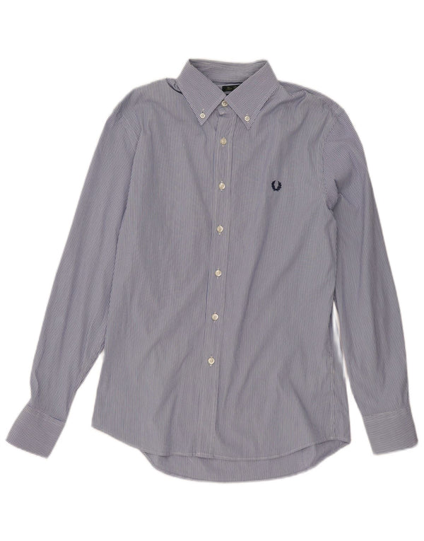 Fred Perry Herre Slim Fit skjorte Medium blå stribet bomuld Classic
