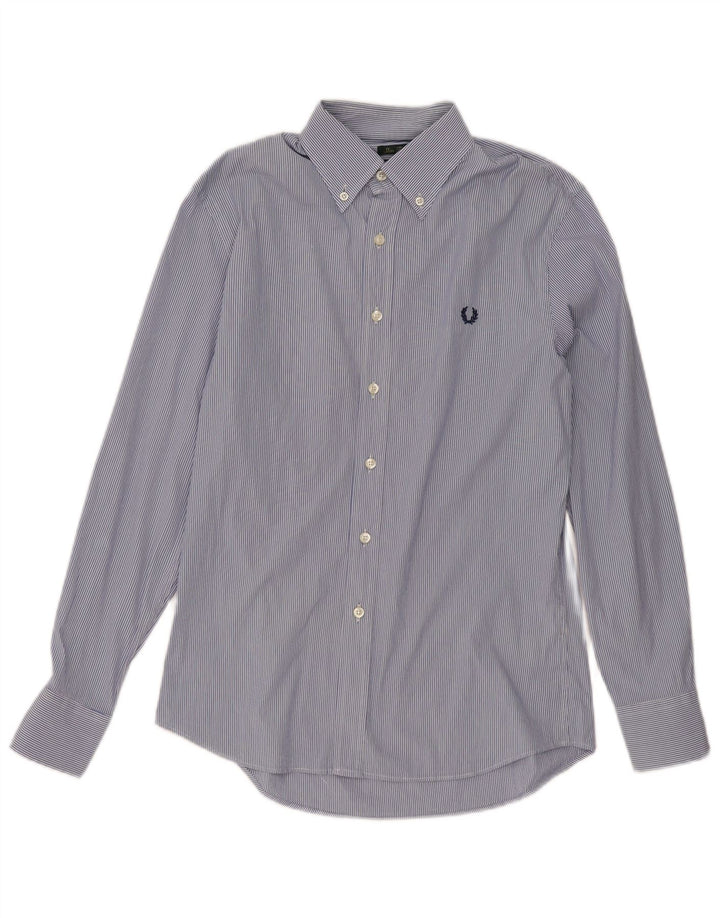 Fred Perry Herre Slim Fit skjorte Medium blå stribet bomuld Classic