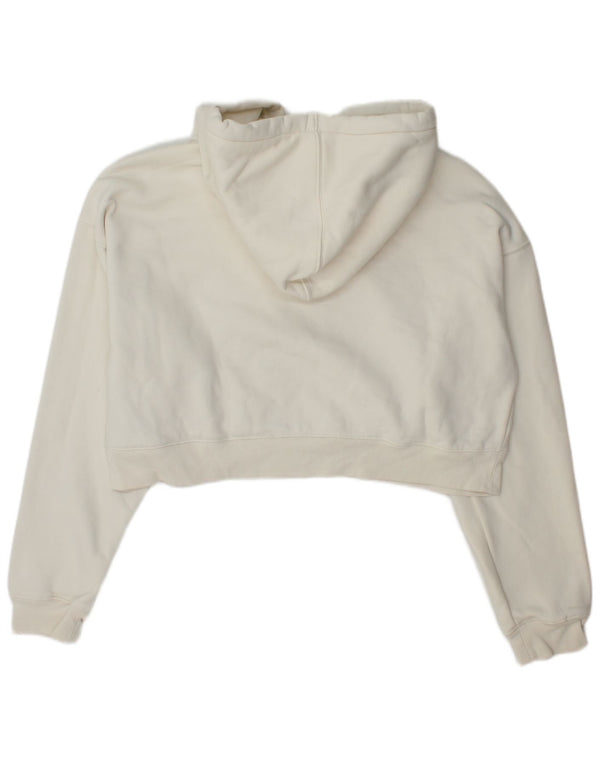 Dickies Dame Crop Hoodie Jumper UK 16 Large Off White Bomuld