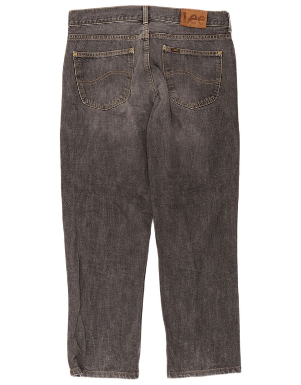 Lee Mens Seattle Straight Jeans W36 L28 Grå Bomuld